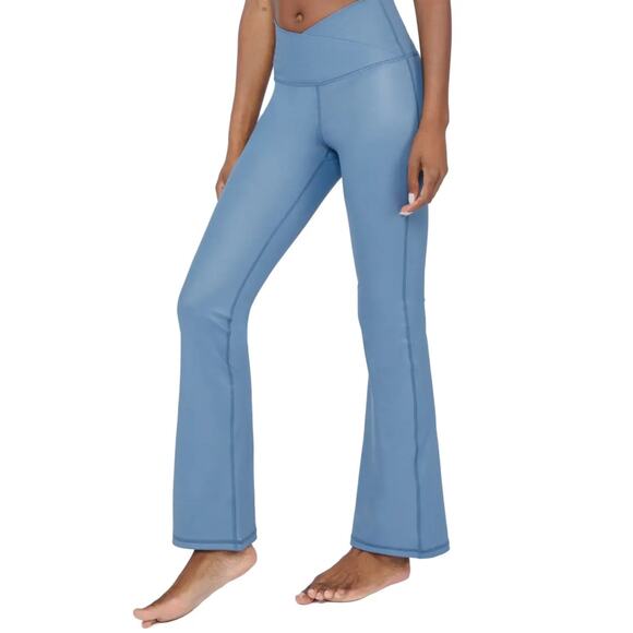 NWT 90 Degree By Reflex High Rise Tummy Control Flared Leg Athletic Yoga Pants - Picture 2 of 9